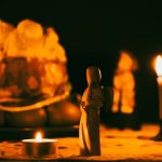 Photo flame table lamp